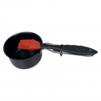 Foshan St.Mega  Bbq sauce pot with brush Hot selling barbecue tool set non-stick pan with silicone brush