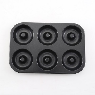 High Quality Non Stick Carbon Steel 6 Cups Donut Cake Mold Baking Mould For Kitchen Bakery Baking Workshop