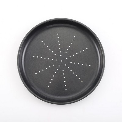 2020 Hot Sale Metal Non-Stick Carbon Steel 9"Pizza Pan With Holes Baking Mould For Kitchen Bakery Baking Workshop