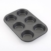 Rectangular Design Non-Stick Carbon Steel 6 Cups Muffin Cake Mold Baking Mould For Kitchen Bakery Baking Workshop